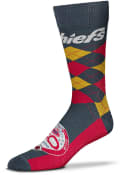 Kansas City Chiefs Classic Horizontal Argyle Socks - Grey