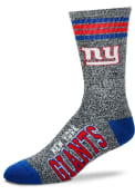 New York Giants Marbled 4 Stripe Deuce Crew Socks - Grey