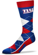 New York Giants Team Logo Argyle Socks - Blue