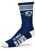 Los Angeles Rams 4 Stripe Deuce Crew Socks - Blue