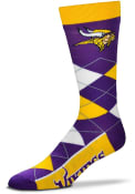 Minnesota Vikings Team Logo Argyle Socks - Purple
