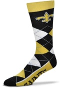 New Orleans Saints Team Logo Argyle Socks - Black