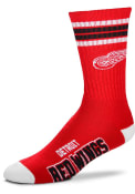 Detroit Red Wings Youth 4 Stripe Deuce Crew Socks - Red