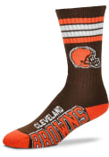 Cleveland Browns Youth 4 Stripe Deuce Crew Socks - Brown