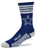 Dallas Cowboys Youth 4 Stripe Deuce Crew Socks - Blue