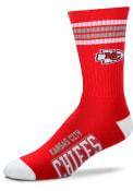 Kansas City Chiefs Youth 4 Stripe Deuce Crew Socks - Red