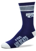 Purple K-State Wildcats 4 Stripe Deuce Youth Crew Socks