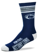 Penn State Nittany Lions Youth 4 Stripe Deuce Crew Socks - Navy Blue