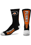 Philadelphia Flyers Jump Key Black Crew Socks - Black