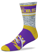 LSU Tigers Double Duece Crew Socks - Purple