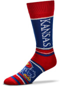 Kansas Jayhawks Womens Marquis Addition Crew Socks - Blue