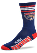 Florida Panthers 4 Stripe Deuce Crew Socks - Navy Blue