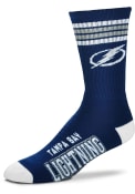 Tampa Bay Lightning 4 Stripe Deuce Crew Socks - Navy Blue