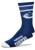 Vancouver Canucks 4 Stripe Deuce Crew Socks - Navy Blue