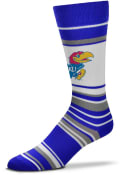 Kansas Jayhawks Mas Stripe Dress Socks - Blue