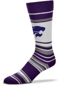 Purple K-State Wildcats Mas Stripe Mens Dress Socks