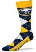 Buffalo Sabres Team Logo Argyle Socks - Navy Blue