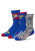 Kansas Jayhawks Stimulus 3pk Crew Socks - Blue