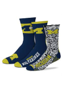 Michigan Wolverines Stimulus 3pk Crew Socks - Blue