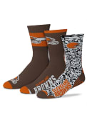 Cleveland Browns Stimulus 3pk Crew Socks - Orange