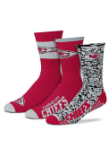 Kansas City Chiefs Stimulus 3pk Crew Socks - Red