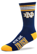 Notre Dame Fighting Irish Youth 4 Stripe Deuce Crew Socks - Navy Blue