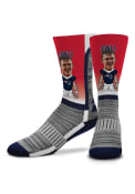 Mac Jones New England Patriots For Barefeet Originals MVP V-Curve Crew Socks - Blue