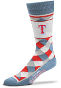 Texas Rangers Diamond Stripe Argyle Socks - Light Blue