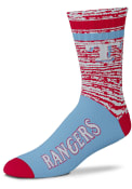Texas Rangers Retro Deuce Crew Socks - Light Blue