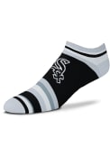 Chicago White Sox Lotta Stripe No Show Socks - Black