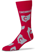 Cincinnati Thin Stripes Dress Socks - Red