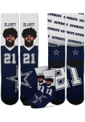 Ezekiel Elliott Dallas Cowboys For Barefeet Originals Champ Crew Socks - Navy Blue