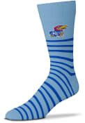 Kansas Jayhawks Thin Stripes Dress Socks - Light Blue