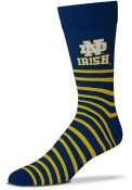 Notre Dame Fighting Irish Thin Stripes Dress Socks - Navy Blue