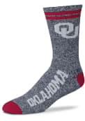 Oklahoma Sooners Two Stripe Marbled Quarter Socks -
