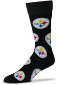Pittsburgh Steelers Logo All Over Dress Socks - Black
