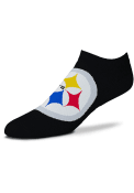 Pittsburgh Steelers Big Logo No Show Socks - Black