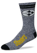Pittsburgh Steelers Two Stripe Marbled Quarter Socks -