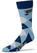 St Louis Blues Argyle Lineup Custom Argyle Socks - Light Blue