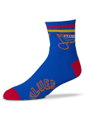 St Louis Blues Two Stripe Quarter Socks - Blue