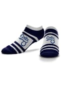 Indianapolis Colts Womens DST Block Stripe No Show Socks - Blue