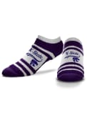 Purple K-State Wildcats DST Block Stripe Womens No Show Socks