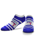 Texas Rangers Womens DST Block Stripe No Show Socks - Blue