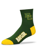 Baylor Bears Logo Name Quarter Socks - Green