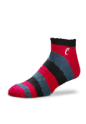Red Cincinnati Bearcats Rainbow II Sleep Soft Womens Quarter Socks