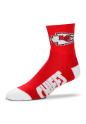 Kansas City Chiefs Black Quarter Socks - Red