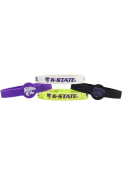 Purple K-State Wildcats 4pk Silicone Emblem Kids Bracelet