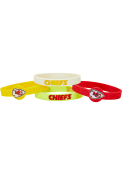 Kansas City Chiefs Kids 4pk Silicone Emblem Bracelet - Red
