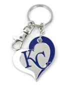 Kansas City Royals Swirl Heart Keychain