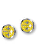 Pittsburgh Steelers Womens Glitter Post Earrings - Yellow